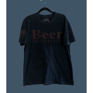 GRUNT STYLE- MENS NAVY COTTON GRAPHIC CREW NECK SHORT SLEEVE T-SHIRT SIZE LARGE